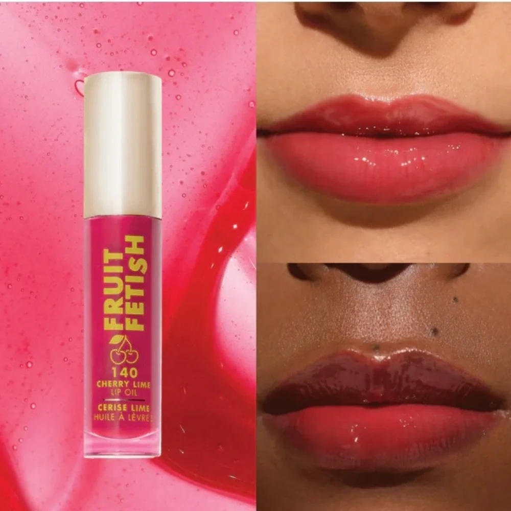 Milani Fruit Fetish Lip Oil 140 Cherry Lime 0.14oz Translucent Red Tint